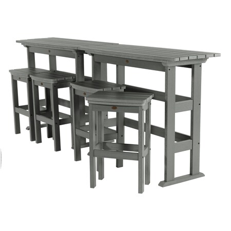 Highwood Usa Lehigh 6pc Bar Height Outdoor Patio Furniture Balcony Set AD-KITBALC201-CGE